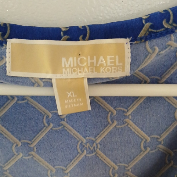 Michael Kors Royal Blue Tank Top with Gold Chain Design - Picture 2 of 5